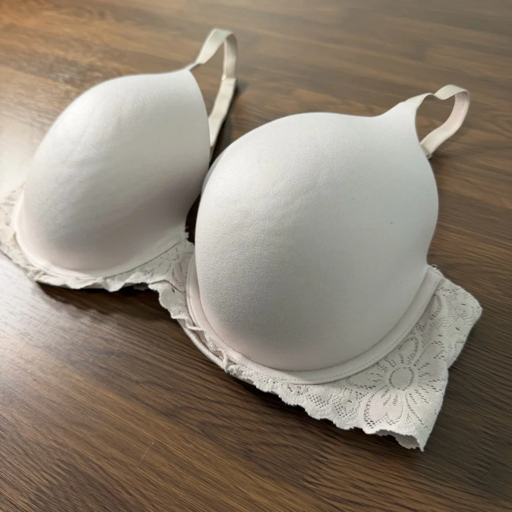 Aerie Cream‎ Real Sunnie Full Coverage Lace Bra 34DD